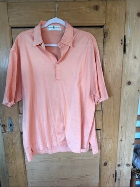 Fairway & Greene Peach Short Sleeve Golf Polo large